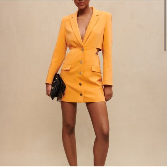 B43 Maje Blazer Dress Womens Large Elegant Chic Preppy Power Dressing Bold Party - Picture 1 of 12